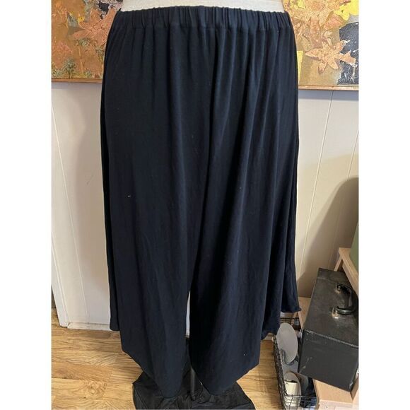 Anthropologie BNQ Womens Large Pull On Pants Navy Blue Extra Wide Leg Flowy - Picture 5 of 8